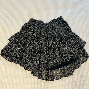 Misa Los Angeles Black and White Floral Skirt
